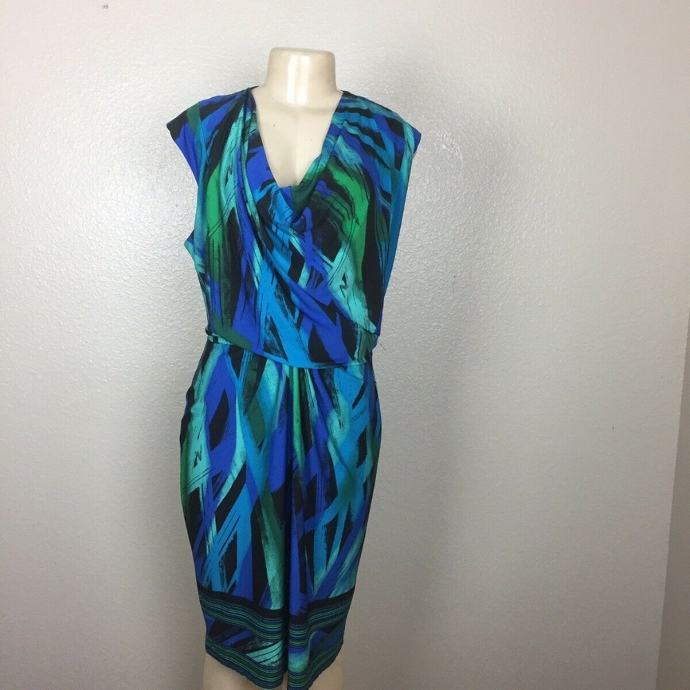 DR COLLECTION WOMEN'S BLUE DRESS SZ L